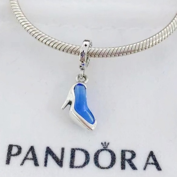 NWOT Pandora x Disney Cinderella's Glass Slipper Charm Blue Crystal - 793071C - Picture 15 of 16